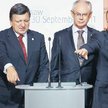 Szef Komisji Europejskiej José Manuel Barroso, przewodniczący Rady Europejskiej Herman Van Rompuy i 