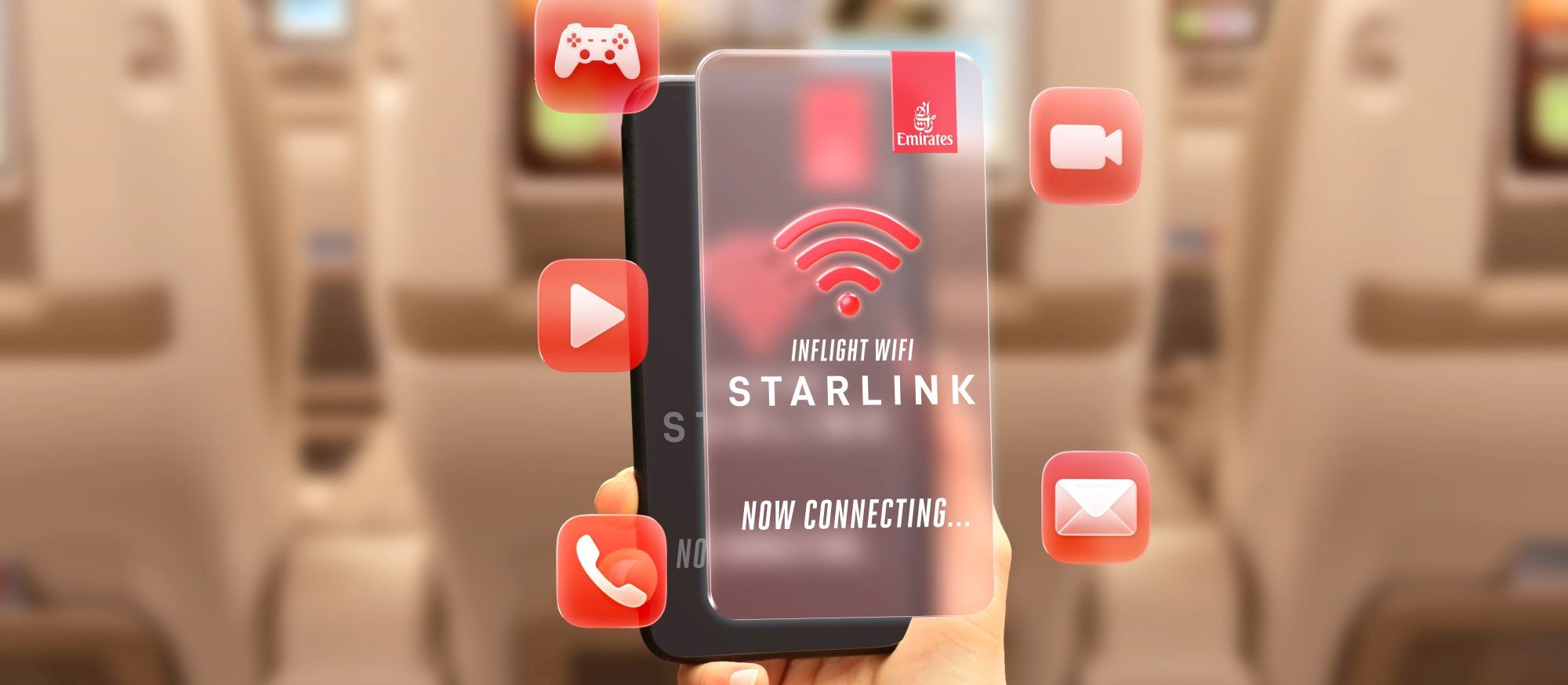 Emirates wyposażą swoją flotę w Starlinki. Internet podczas lotu będzie za darmo