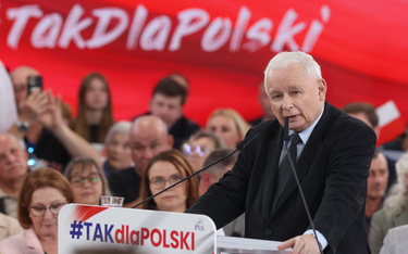 Kampania wyborcza do Parlamentu Europejskiego. Prezes Prawa i Sprawiedliwości Jarosław Kaczyński pod