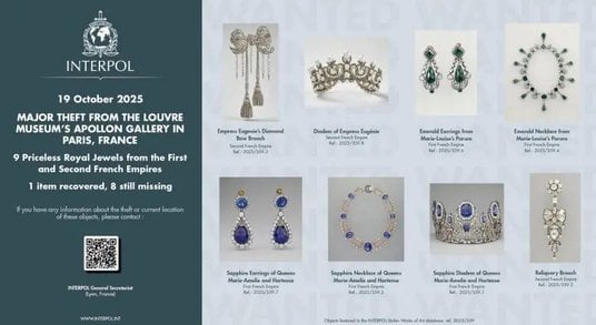 Jewels stolen from the Louvre