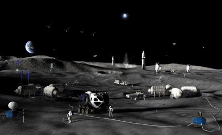 Projekt opublikowany na stronie internetowej NASA pod nazwą "Wizja artystyczna fazy 3 budowy bazy ks