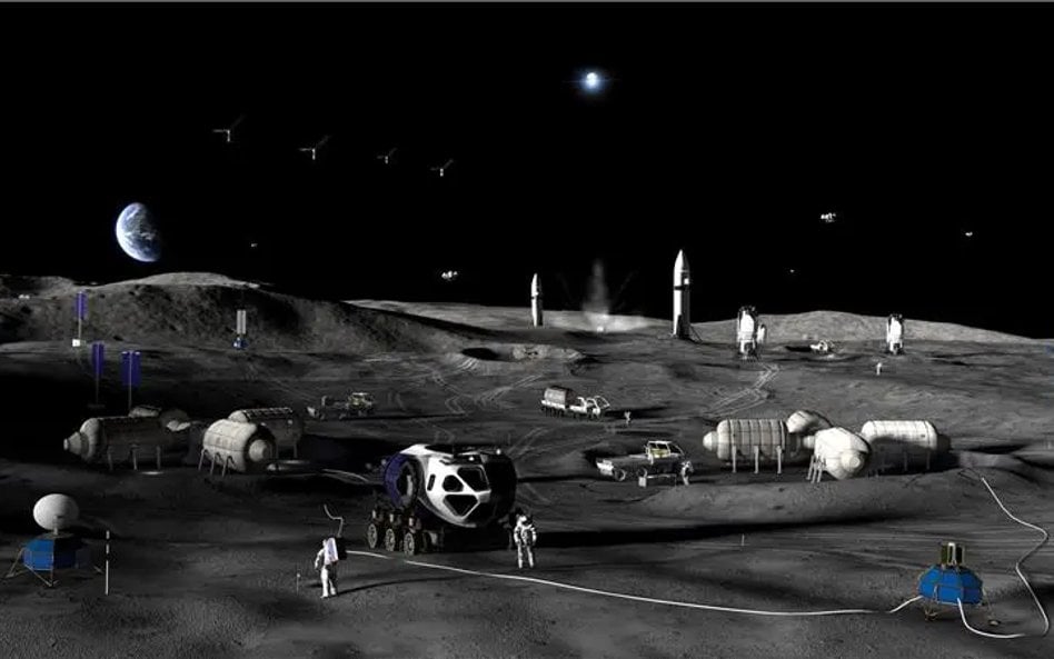 Projekt opublikowany na stronie internetowej NASA pod nazwą "Wizja artystyczna fazy 3 budowy bazy ks