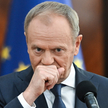 Premier Donald Tusk podczas konferencji prasowej po posiedzeniu rządu, w siedzibie KPRM w Warszawie.