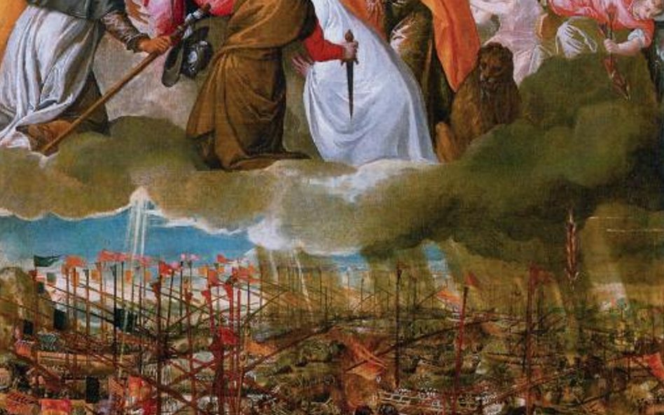 Raz jeszcze Veronese i „Bitwa pod Lepanto”. Święci i lew św. Marka sekundują Wenecji z zielonych obł