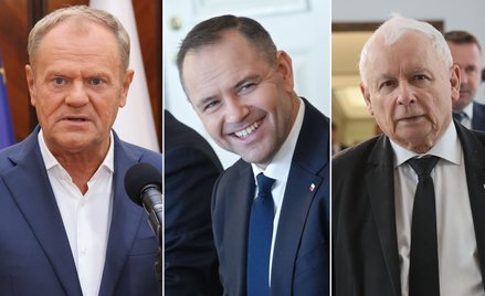 Donald Tusk, Karol Nawrocki i Jarosław Kaczyński