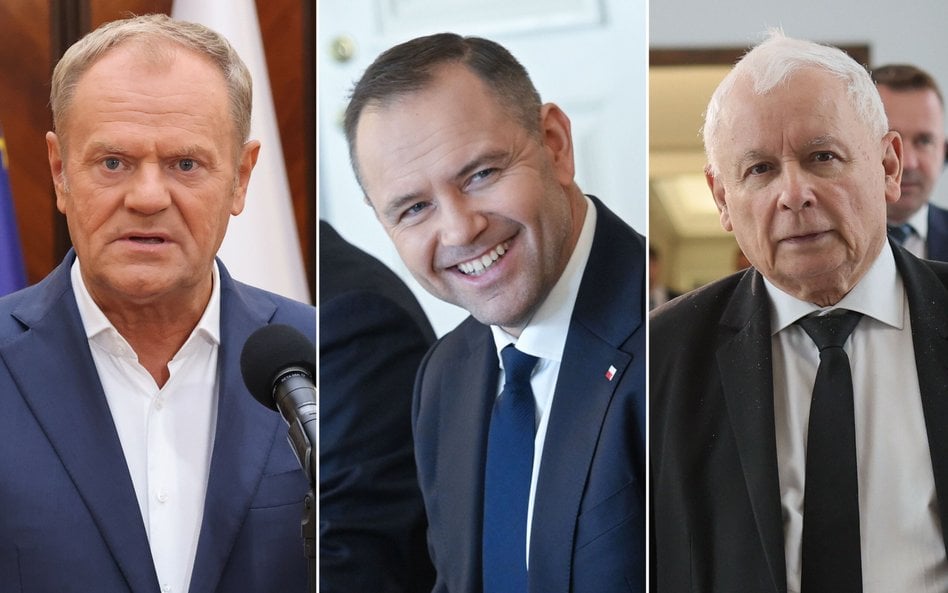 Donald Tusk, Karol Nawrocki i Jarosław Kaczyński