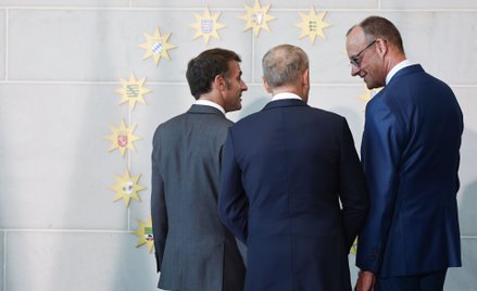 Emmanuel Macron, Donald Tusk i Friedrich Merz