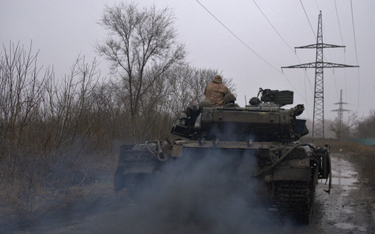 Ukraiński czołg pod Bachmutem