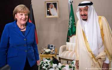 Kanclerz Niemiec i król Arabii Saudyjskiej na szczycie G20 w Turcji w 2015 roku