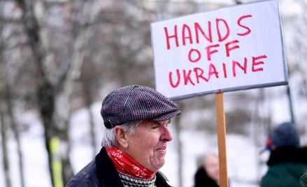 Sztokholm. Protest przeciwko polityce Rosji wobec Ukrainy, 23 lutego