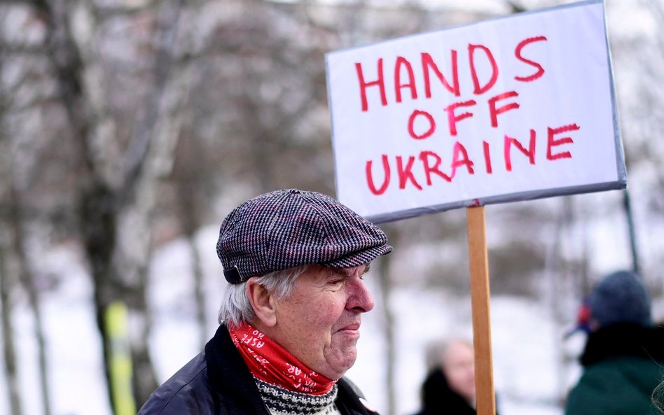 Sztokholm. Protest przeciwko polityce Rosji wobec Ukrainy, 23 lutego