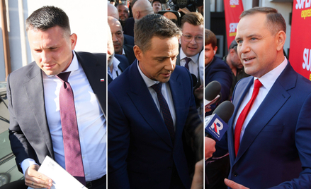 Sławomir Mentzen, Rafał Trzaskowski i Karol Nawrocki