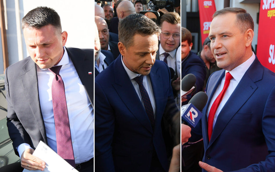 Sławomir Mentzen, Rafał Trzaskowski i Karol Nawrocki