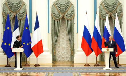Emmanuel Macron i Władimir Putin