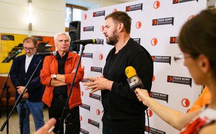 Od lewej: Krzysztof Dudek, Mikołaj Grabowski i Tomasz Karolak.