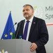 Minister sprawiedliwości, prokurator generalny Waldemar Żurek podczas konferencji prasowej w siedzib