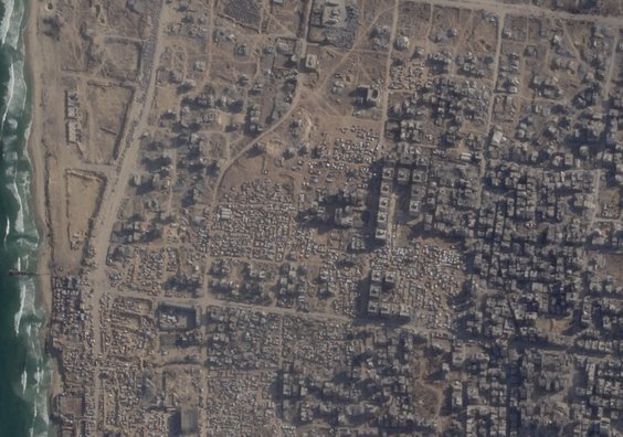 Namioty w obozie Asz-Szati w pobliżu miasta Gaza