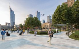 Odnowiony ciąg pieszy na wizualizacji