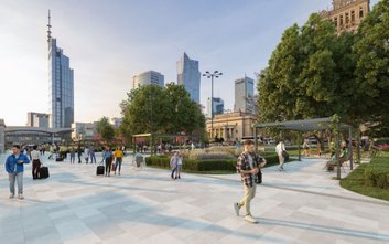 Odnowiony ciąg pieszy na wizualizacji