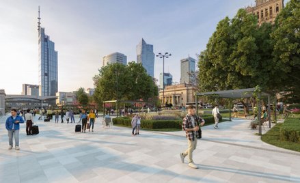 Odnowiony ciąg pieszy na wizualizacji