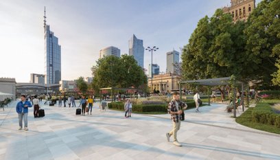 Odnowiony ciąg pieszy na wizualizacji