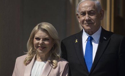 Sara Netanjahu towarzysząca Beniaminowi Netanjahu podczas wizyty w Waszyngtonie, zdjęcie archiwalne 