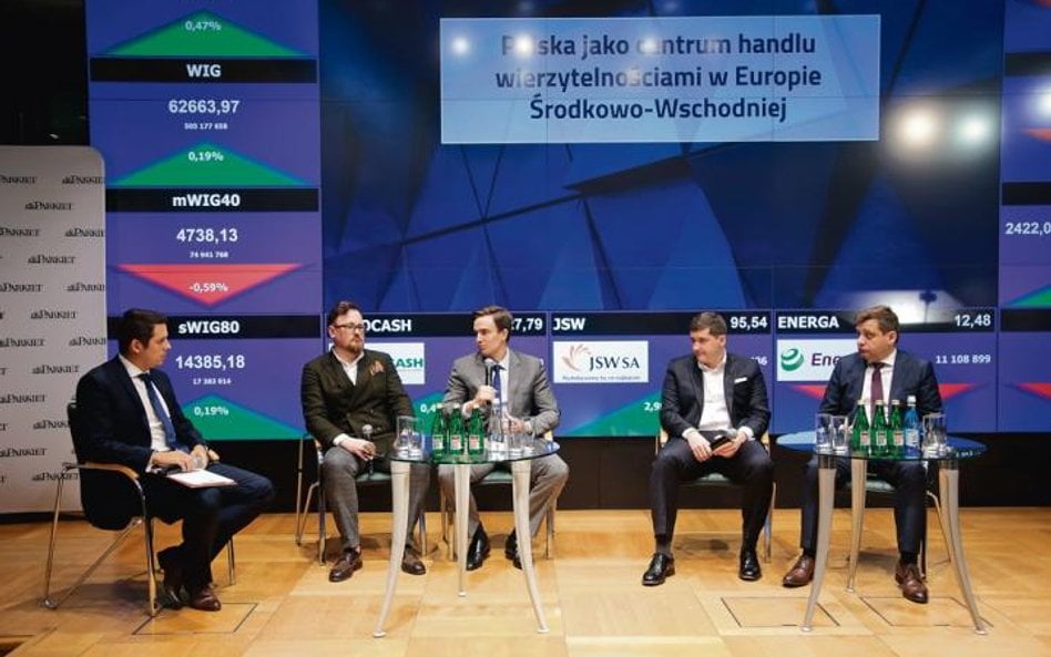 Dyskusję w Sali Notowań GPW moderował Przemysław Tychmanowicz („Parkiet”), a udział w niej wzięli Ja