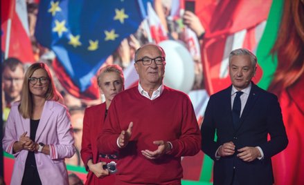 Wieczór wyborczy w sztabie Lewicy w Warszawie