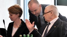 B. wiceprezes NBP Marta Kightley, członek zarządu NBP Paweł Mucha i prezes NBP Adam Glapiński