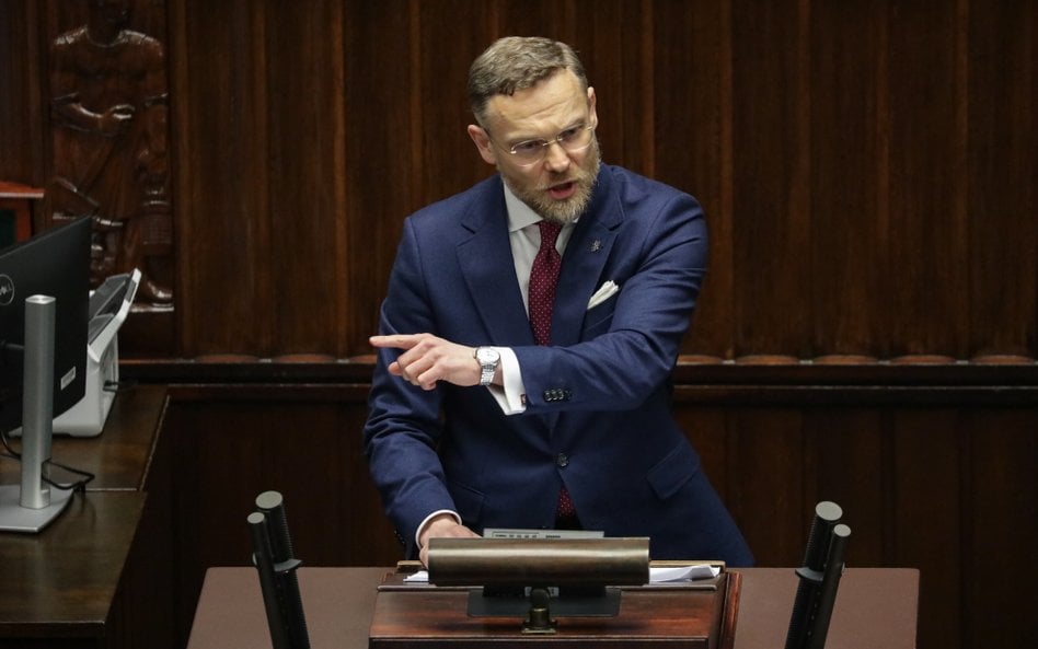 Szef Kancelarii Prezydenta RP Zbigniew Bogucki na sali plenarnej Sejmu