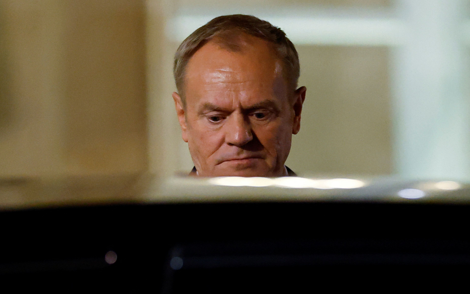 Premier Donald Tusk po spotkaniu z liderami części państw europejskich w Paryżu