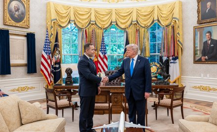 Spotkanie Donalda Trumpa z Karolem Nawrockim w Białym Domu 2 maja 2025 r.