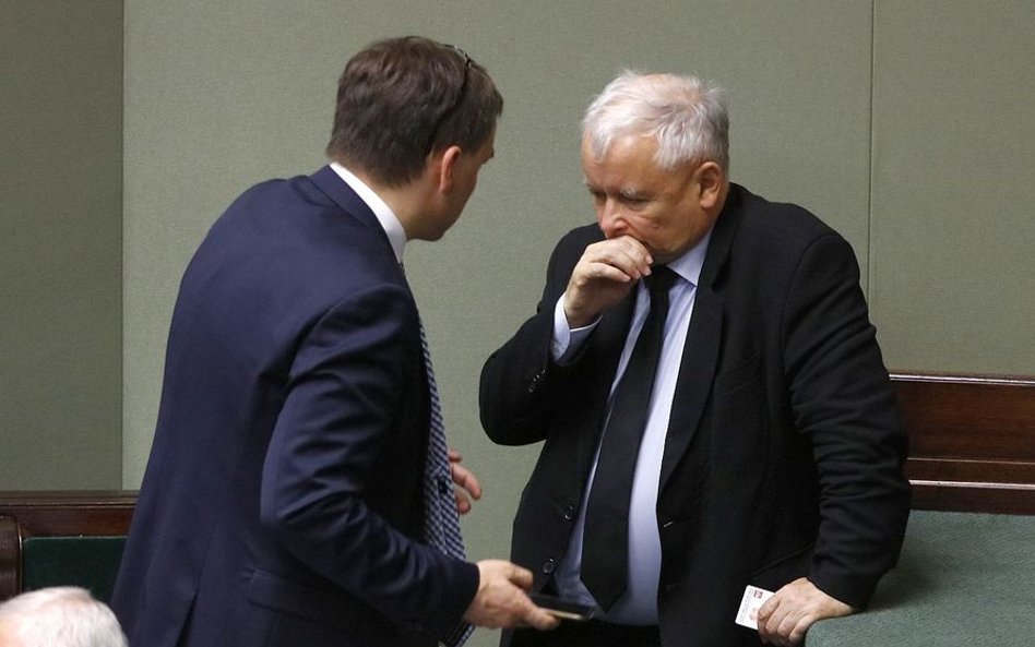 Minister sprawiedliwości Zbigniew Ziobro i prezes PiS Jarosław Kaczyński