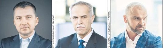 Dariusz Miłek, założyciel CCC (z lewej), Zygmunt Solorz, założyciel Cyfrowego Polsatu, i Rafał Brzos