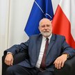 Przewodniczący KRRiT Maciej Świrski podczas wypowiedzi dla mediów w Warszawie