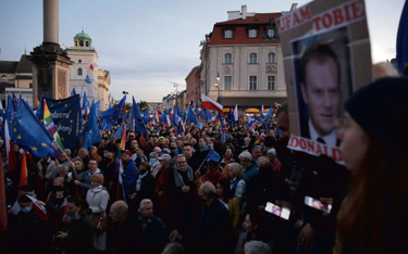 Uwielbienie dla Donalda Tuska wyrażane na proeuropejskiej demonstracji w stolicy 10 października nie