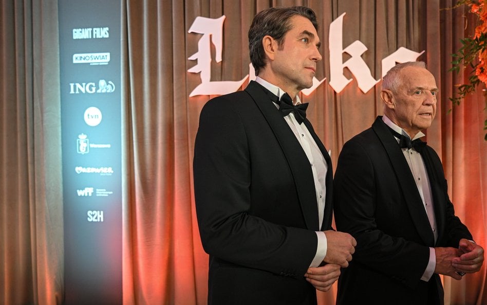 Marcin Dorociński i Marek Kondrat podczas premiery filmu Lalka