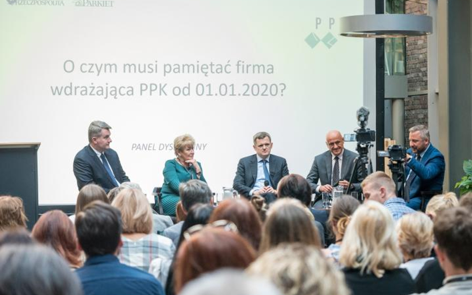 W panelu dyskusyjnym poświęconym wdrażaniu PPK uczestniczyli (od lewej): Robert Zapotoczny (PFR Port