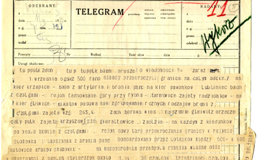 Telegram z sygnaturą A II 9/21