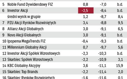 Fundusze akcji globalnych rynków rozwiniętych