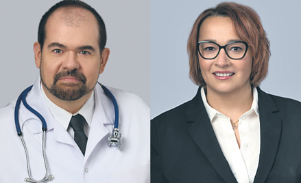 Dariusz Lachman, naczelny lekarz Zakładu Ubezpieczeń Społecznych i Urszula Juszczyk, dyrektor Depart
