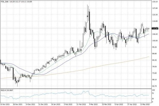 Notowania ropy naftowej WTI – dane dzienne