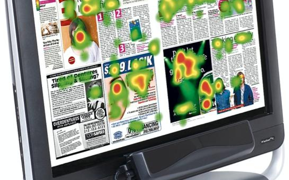 Ekran z kamerą śledzącą wzrok może być również stosowany do badania, co nas najbardziej interesuje. 