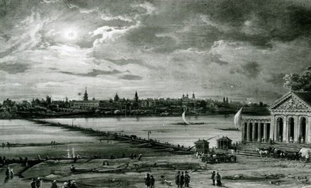 Obraz „Zaćmienie słońca w roku 1851” („Widok Warszawy od strony Pragi”), Marcin Zaleski