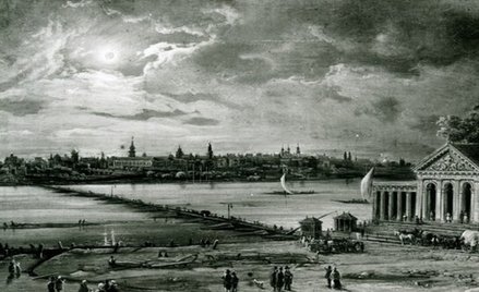 Obraz „Zaćmienie słońca w roku 1851” („Widok Warszawy od strony Pragi”), Marcin Zaleski