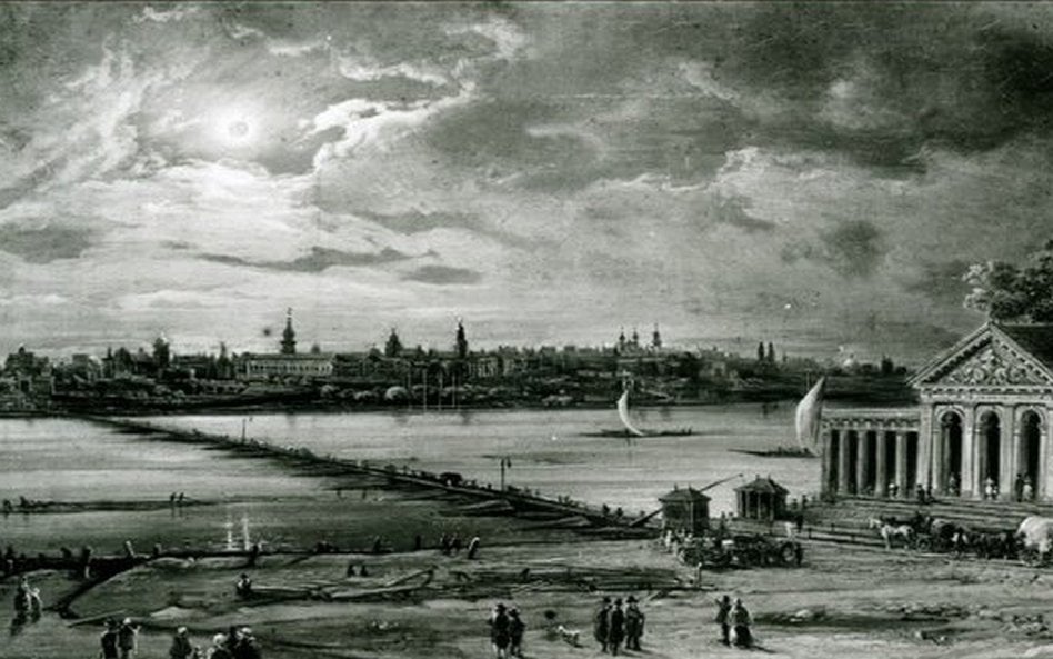Obraz „Zaćmienie słońca w roku 1851” („Widok Warszawy od strony Pragi”), Marcin Zaleski