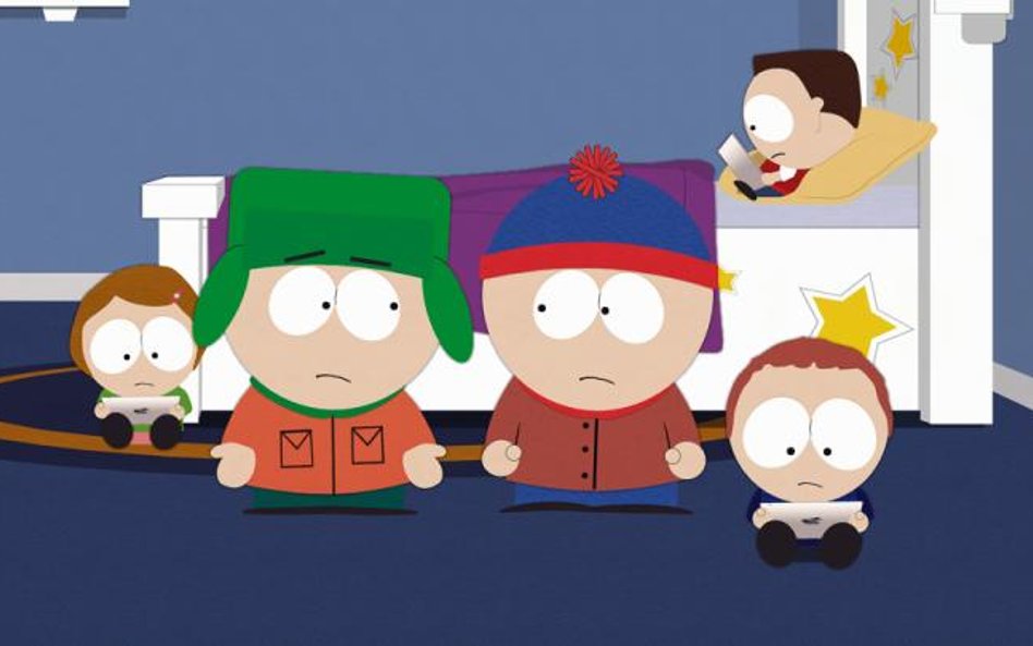 Kyle (z lewej) jest zdruzgotany: nie ma wspólnego języka z maluchami. South Park w posadach drży