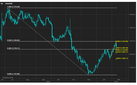 Dolny zakres wsparcia dla złota wynosi około $1.205/uncję