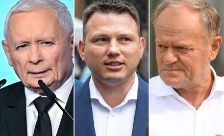 Jarosław Kaczyński, Sławomir Mentzen i Donald Tusk