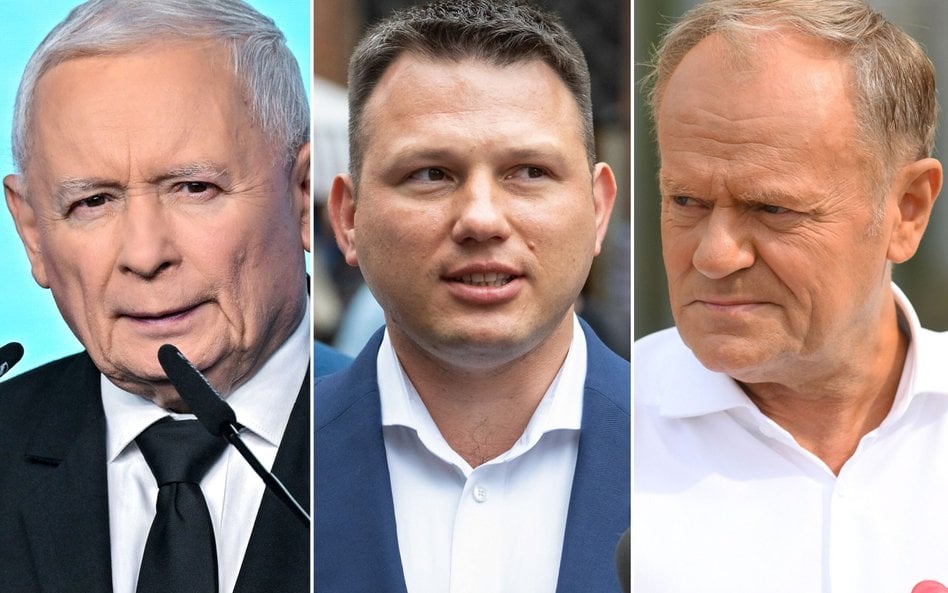 Jarosław Kaczyński, Sławomir Mentzen i Donald Tusk
